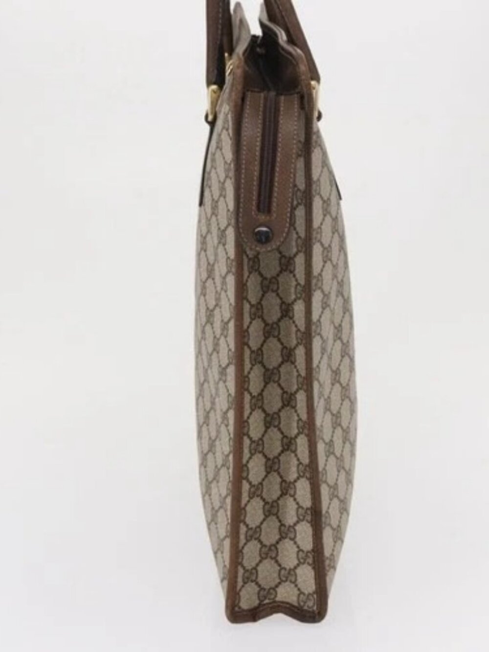 GUCCI GG Supreme Web Sherry Line Tote Bag PVC Beige Gold 010 378 Auth ki6347 - Picture 3 of 16